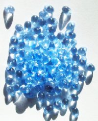 100 4x6mm Transparent Light Sapphire Drop Beads